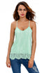 Sexy Light Blue Scalloped Lace Tank Top